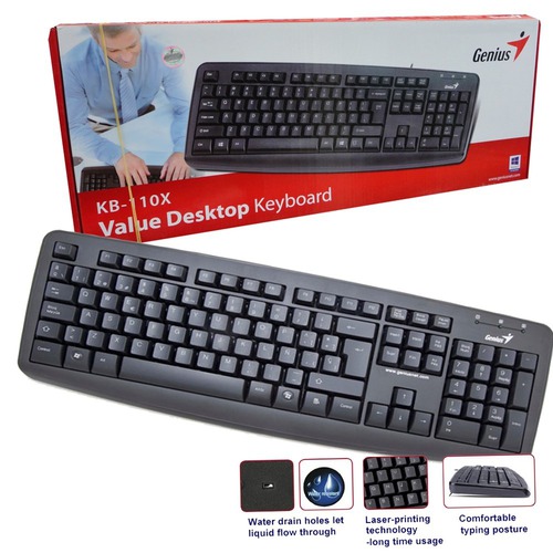 Teclado genius usb kb 110x diseno resistente a liquidos 19057 mco20164936833 092014 f